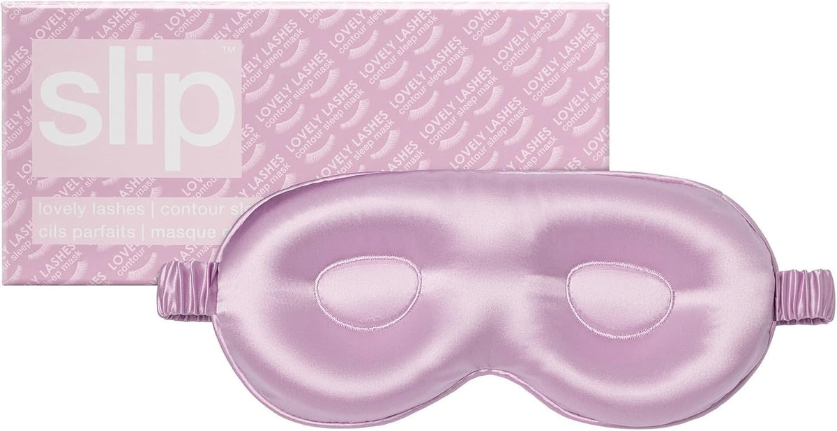 Slip Silk Contour Sleep Mask, Black - Lash-Friendly Design, Blocks Light
