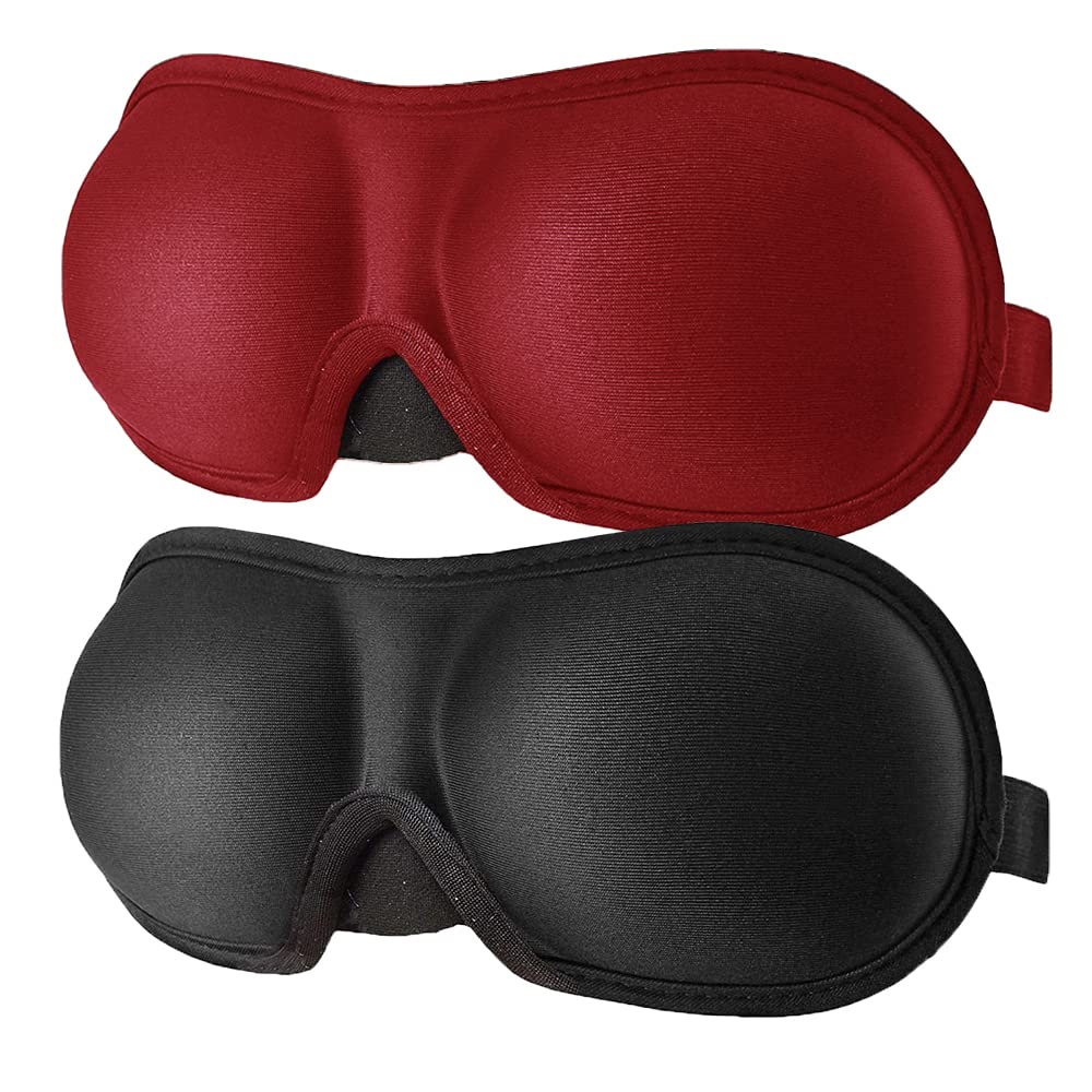 3D Eye mask for Sleeping,Machine Washable, Sleep Mask for Women, Blinder Blindfold Airplane (Black+Purple)