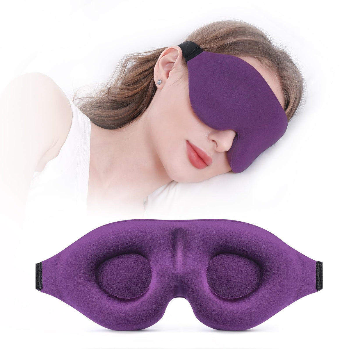 YIVIEW Sleep Mask for Side Sleeper, Light Blocking Zero Pressure Blindfold