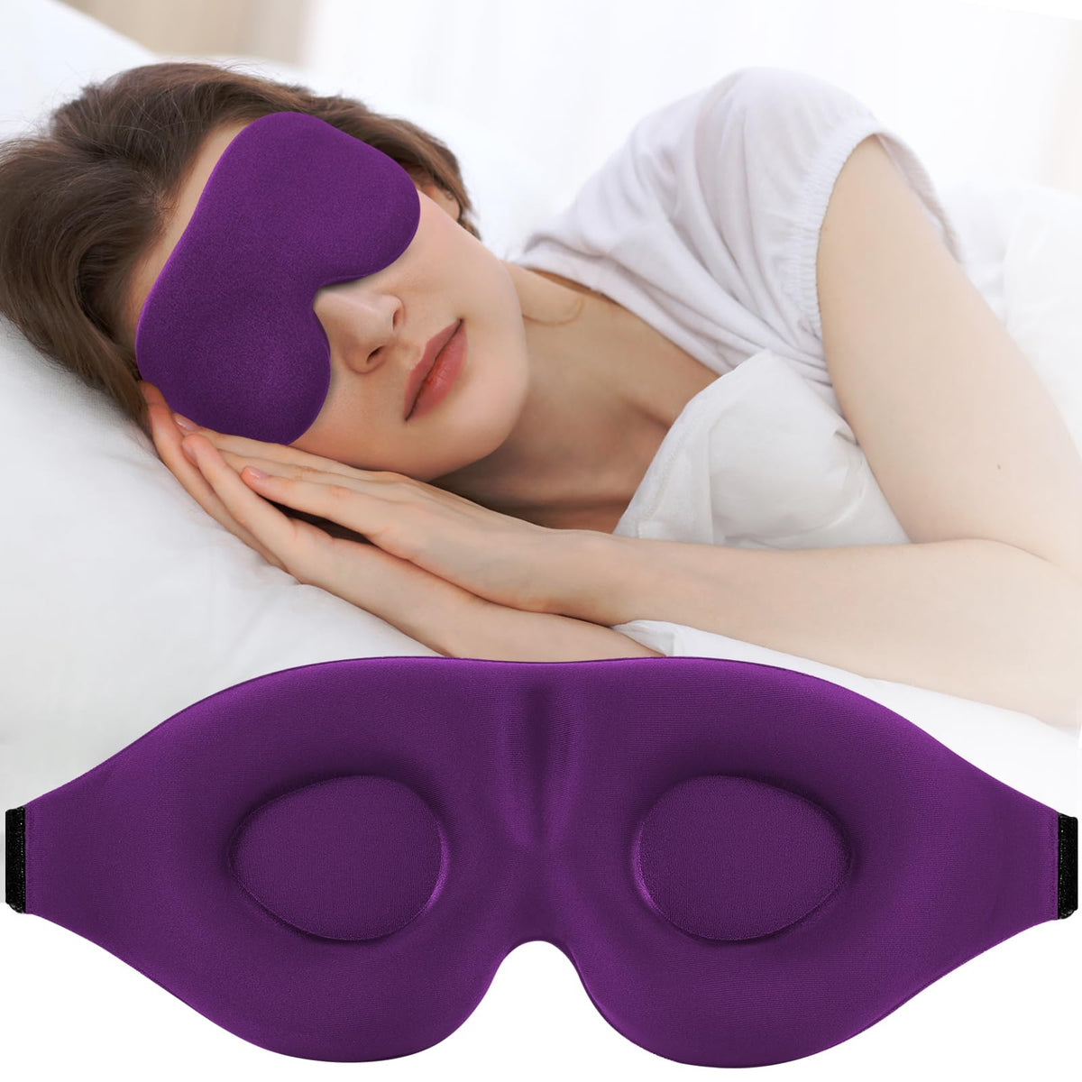 ZGGCD Sleep Mask for Side Sleeper, Light Blocking Eye Mask for Women Men