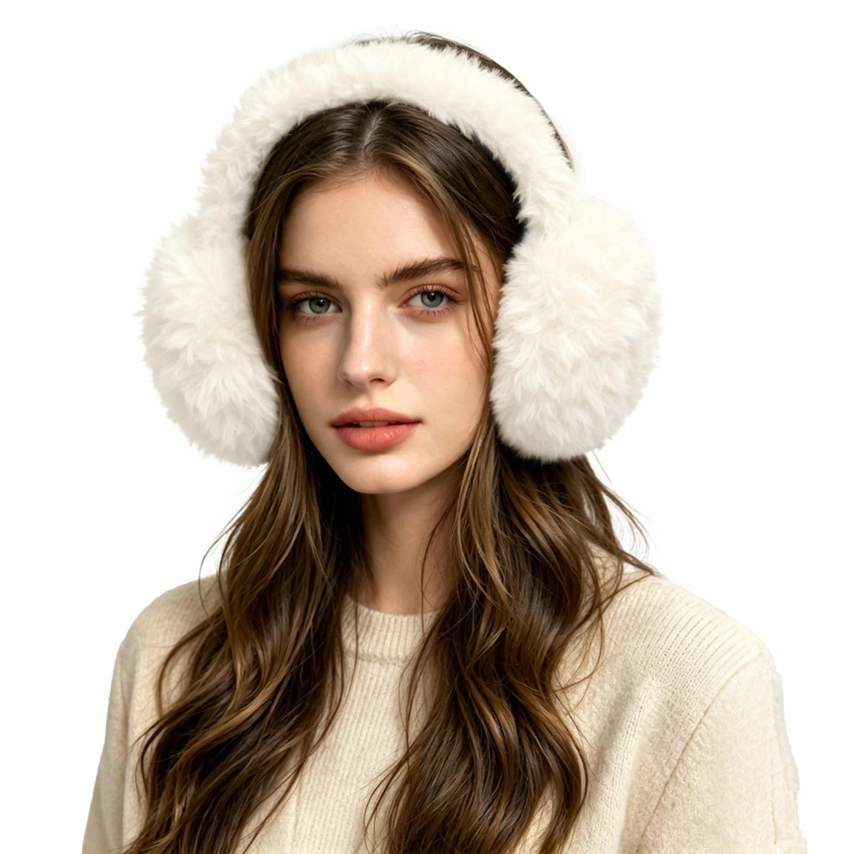 FSTEOE Faux Fur Earmuffs Women Foldable Winter Ear Warmers Soft Ear Muffs