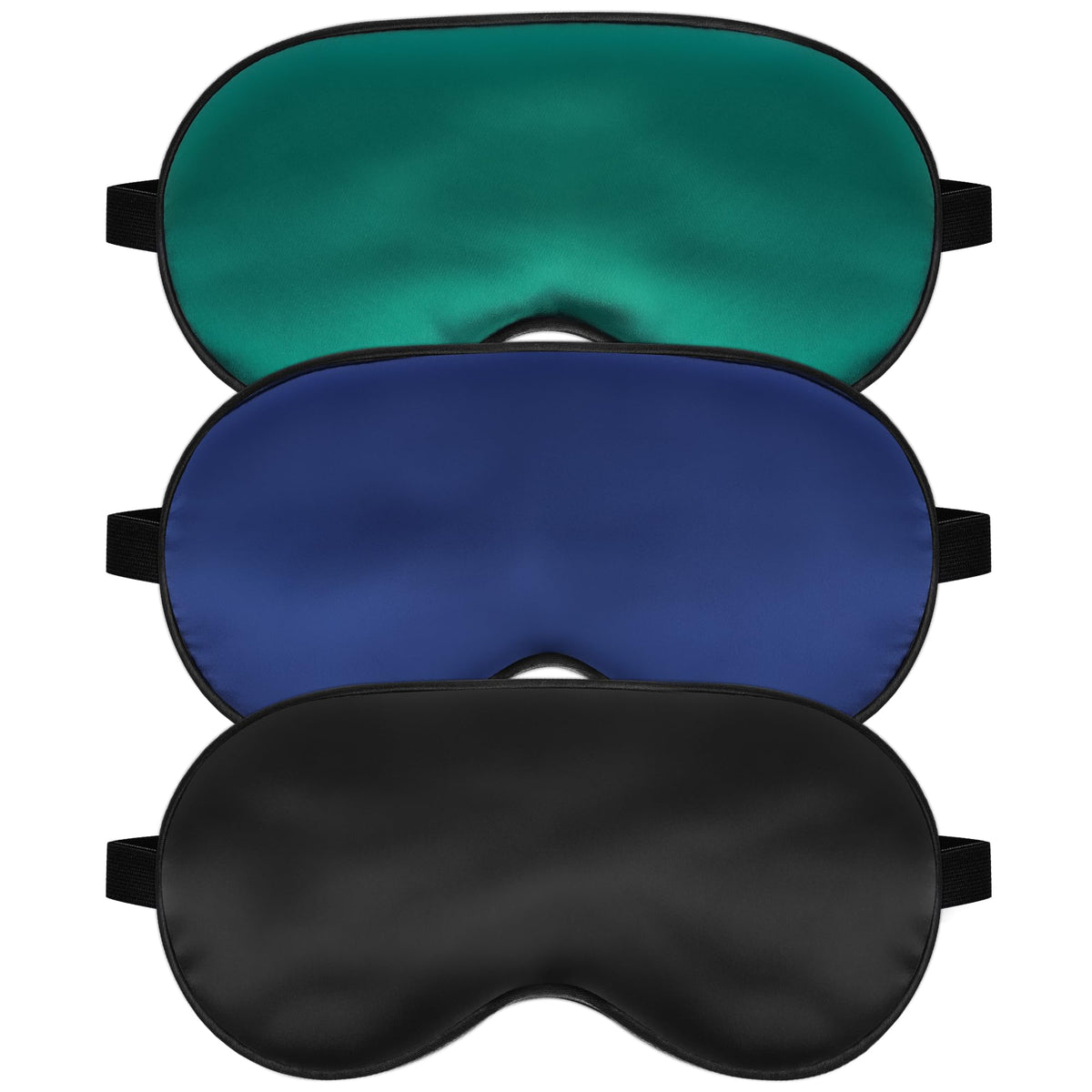 Silk Sleep Mask, Blackout Sleeping Eye Mask with Adjustable Strap 3 Pack