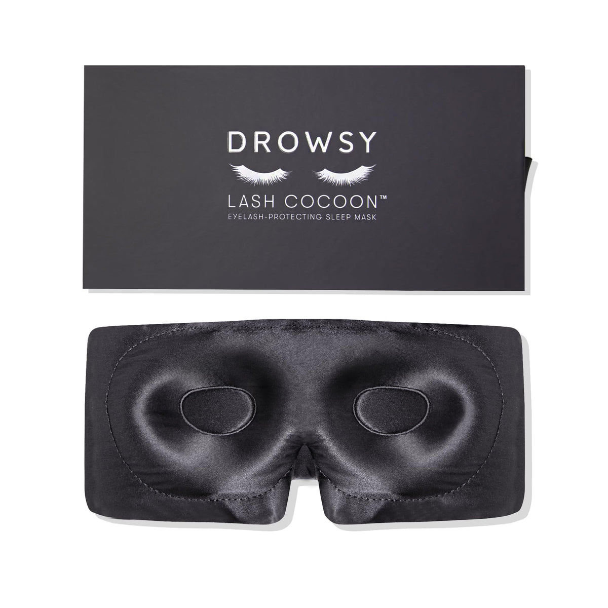 DROWSY Eyelash Protecting Silk Sleep Mask for Natural Lashes & Extensions. Deep Eye Cups, Zero Pressure, Total Blackout, Full Wraparound (Damask Rose)