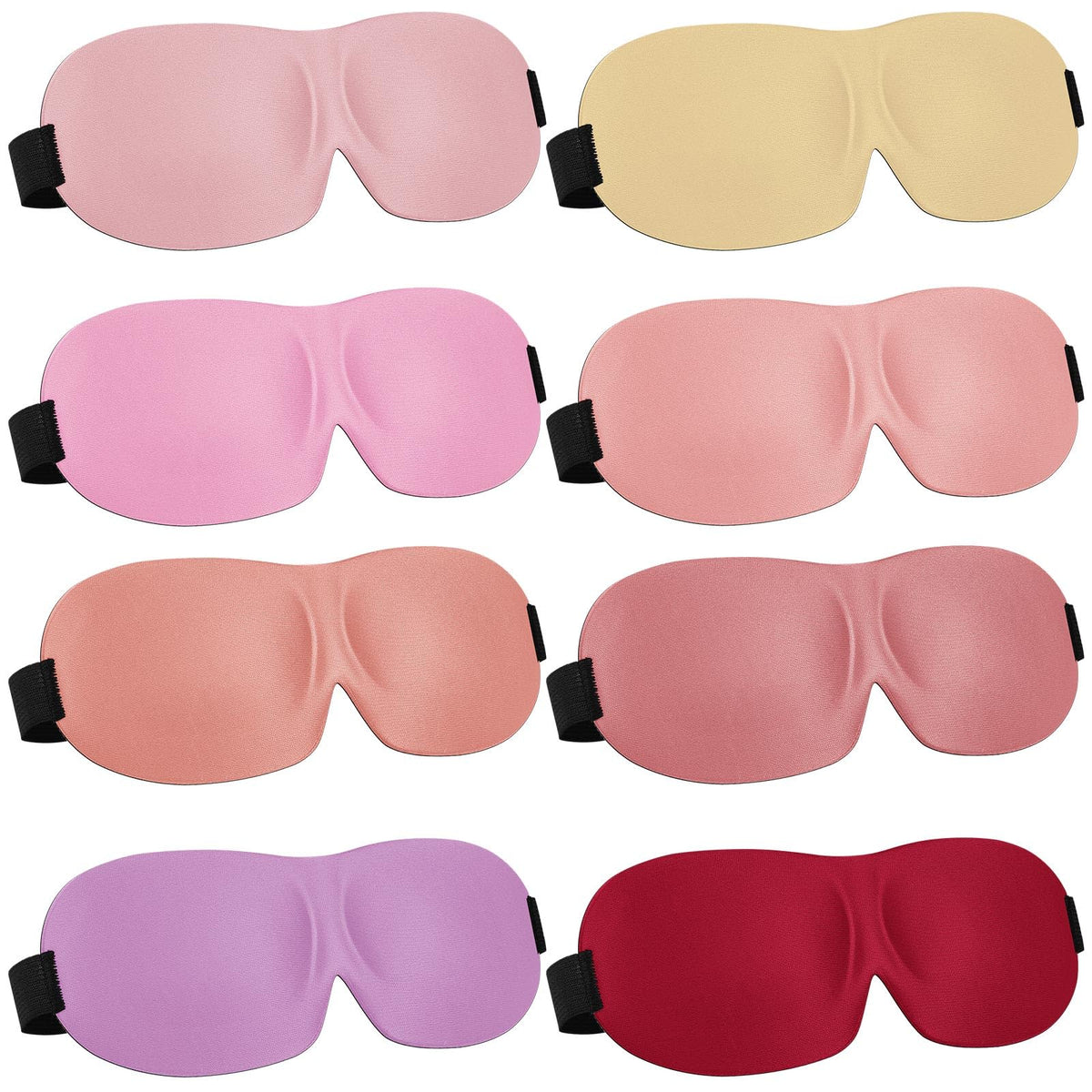 8 Pcs Sleep Mask 3D Eye Masks for Sleeping, Medium, Fresh Colors