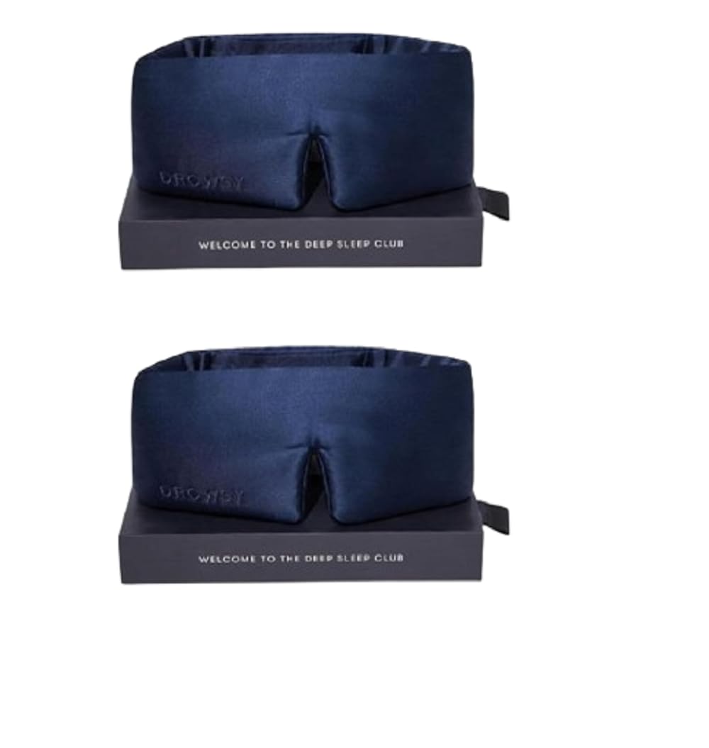 DROWSY Silk Sleep Mask - Face-Hugging, Padded Cocoon for Luxury Sleep in Total Darkness - 100% Pure Mulberry Silk (Black Jade)