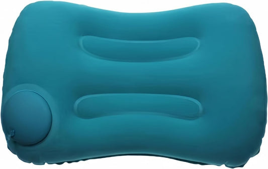 Travel Pillow, Press-Type Inflatable Neck Pillow With Built-in Pump Soft Flocking U-Shaped Cervical Cushion, Portable Blow Up Travel Headrest For Airplanes Sleeping Upright Backpacking Camping