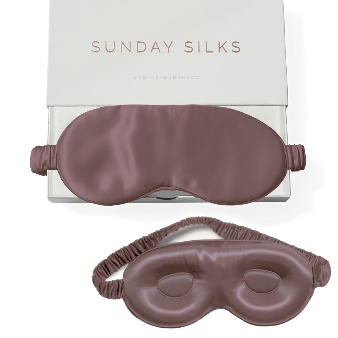 SUNDAYSILKS™ Exclusive Mulberry Silk Sleep Mask | Soft Eye Covers, Blackout Sleeping Mask for Women & Men | Silk Eye Mask for Sleep, Travel, and Relaxation | Antifaz para Dormir [Midnight Black]