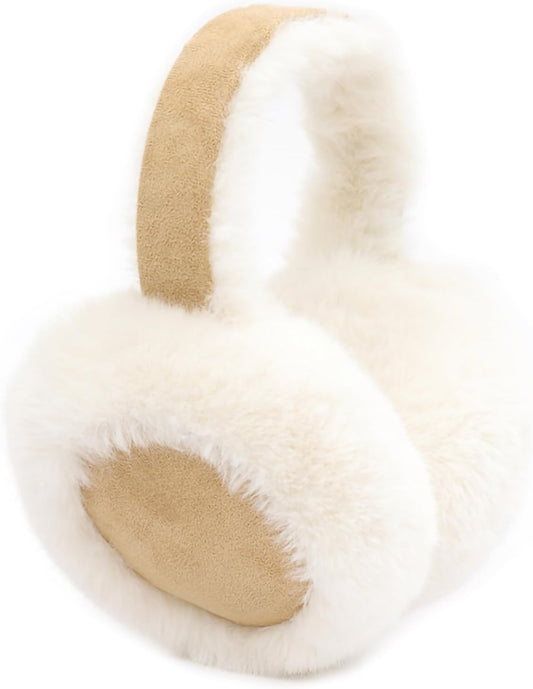 Ear Muffs for Winter Women Foldable Fuzzy Cold Outdoor Earmuffs Soft Faux Furry Ear Warmers Covers