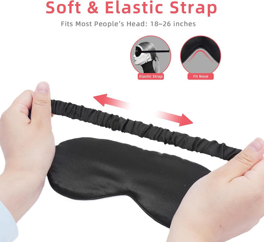 4 Pack Eye Mask for Sleeping Silky Funny Soft Satin Sleep Shade Cover Blindfold with Elastic Strap Travel Nap Blackout for Women Men