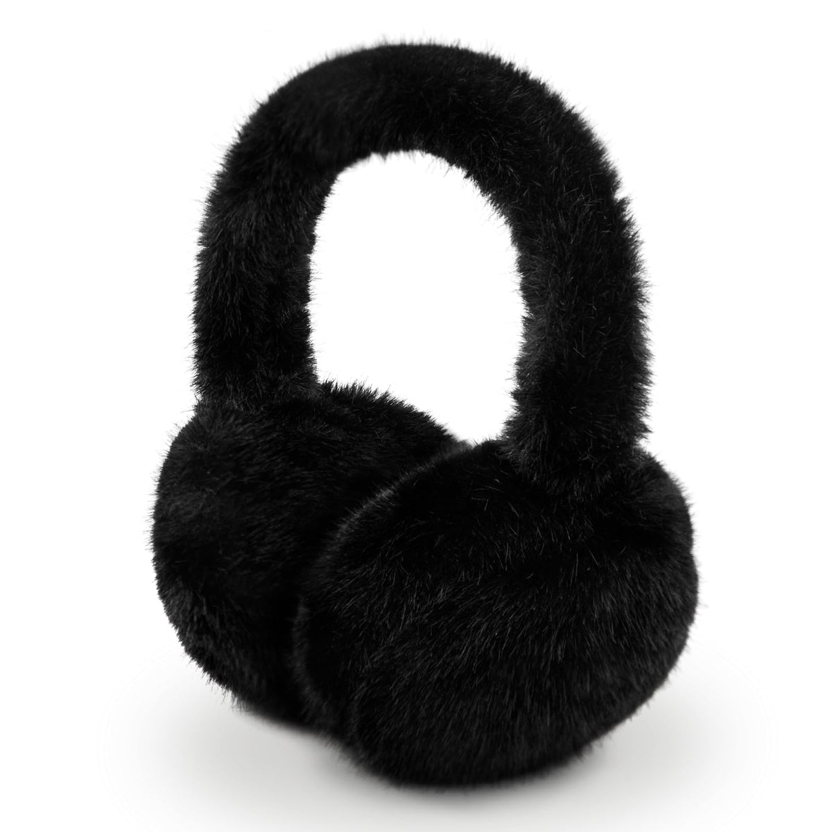Winter Ear Muffs for Women Girls Faux Fur Cute White Earmuffs Fluffy Ear Warmers Foldable Ear Covers Outdoor
