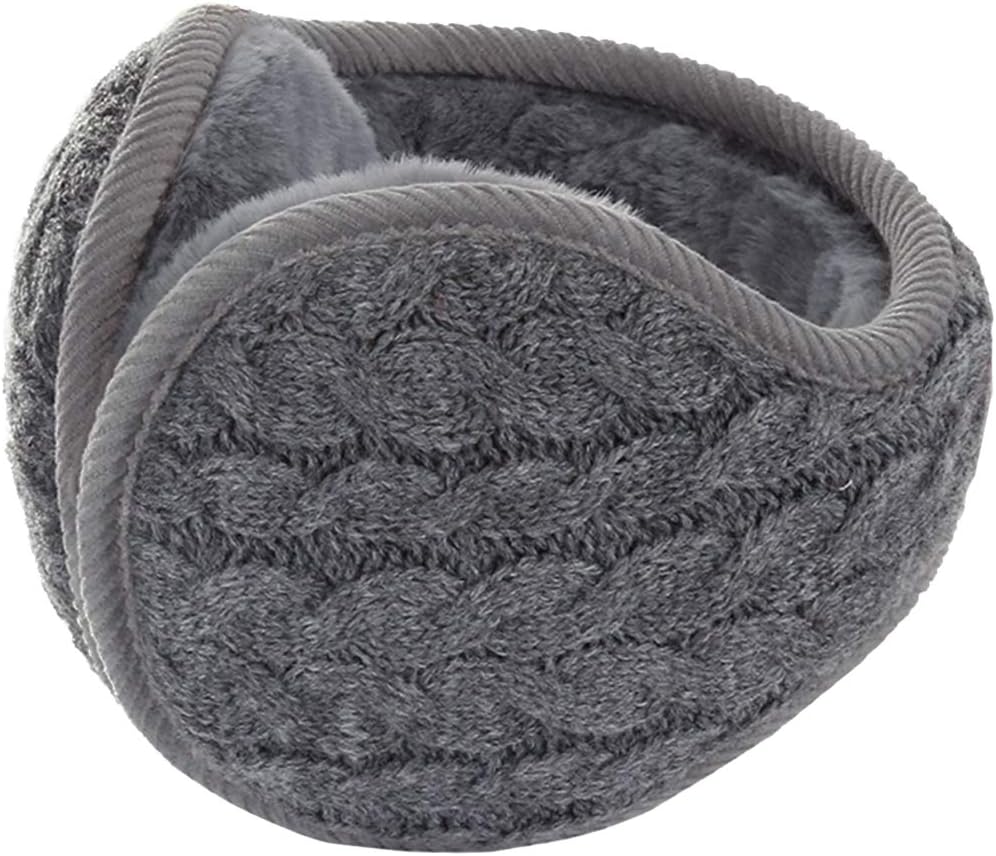 Surblue Unisex Warm Knit Earmuffs Ladies Outdoor Soft Cozy Winter Pure Color Fur Earwarmer