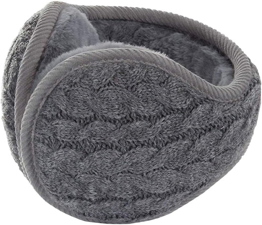 Surblue Unisex Warm Knit Earmuffs Ladies Outdoor Soft Cozy Winter Pure Color Fur Earwarmer