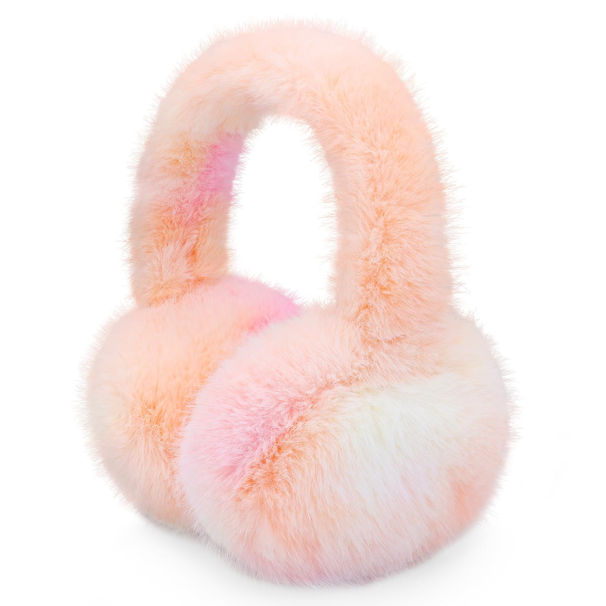 Winter Ear Muffs for Women Girls Faux Fur Cute White Earmuffs Fluffy Ear Warmers Foldable Ear Covers Outdoor