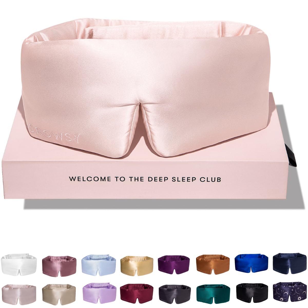 DROWSY Silk Sleep Mask - Face-Hugging, Padded Cocoon for Luxury Sleep in Total Darkness - 100% Pure Mulberry Silk (Black Jade)