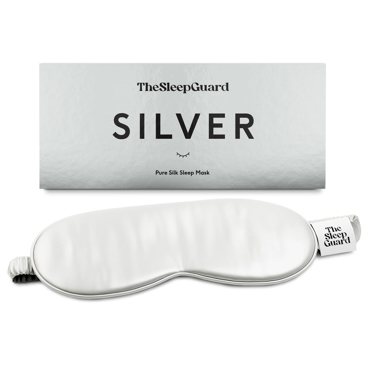 TheSleepGuard Pure Silk Sleep Mask [100% 6A Mulberry Silk, 22 Momme] Light Blocking Travel Essentials. Eye Masks for Sleeping. Black Oeko-Tex Blindfold. Eye Covers for Men & Women