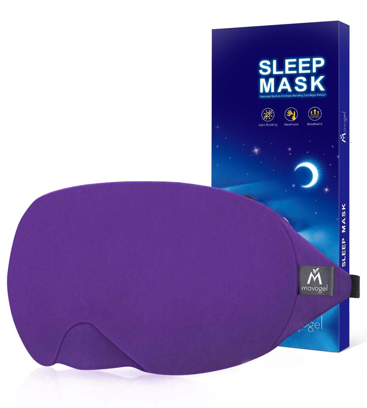 Mavogel Cotton Sleep Eye Mask, Light Blocking with Adjustable Nose Bridge