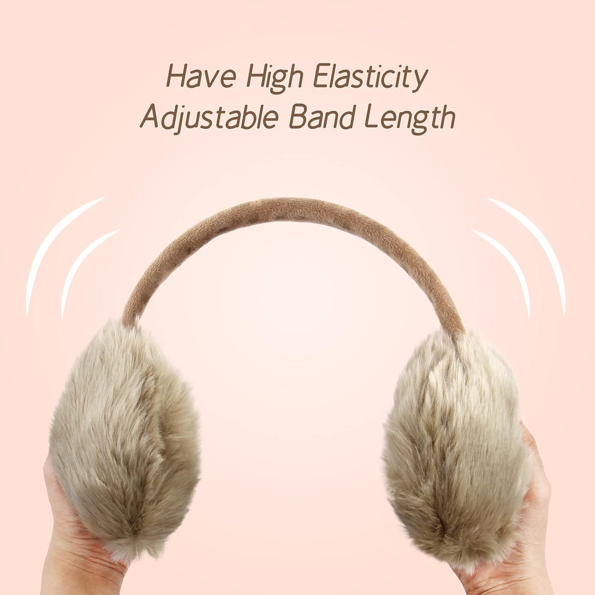 POXIMI Women Winter Earmuffs Girl Ski Adjustable Ear Covers for Kid Cute Bow Ear Warmer Outdoor Earmuff Fleece Lining
