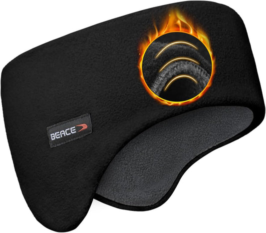 BEACE 30°F Winter Double-Layer Fleece Ear Warmers Headband for Men Women-Ear Muffs Ear Covers for Running Cold Weather