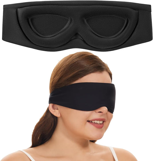ALASKA BEAR Sleep Mask for Side Sleepers, Machine Washable Eye Mask, Black