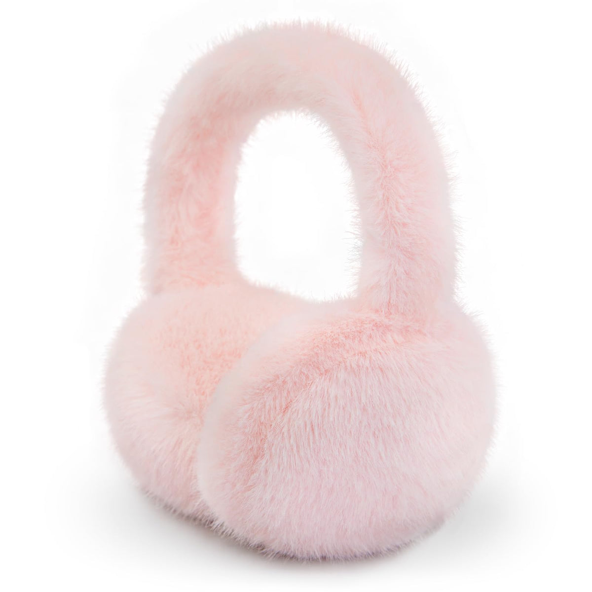 Winter Ear Muffs for Women Girls Faux Fur Cute White Earmuffs Fluffy Ear Warmers Foldable Ear Covers Outdoor