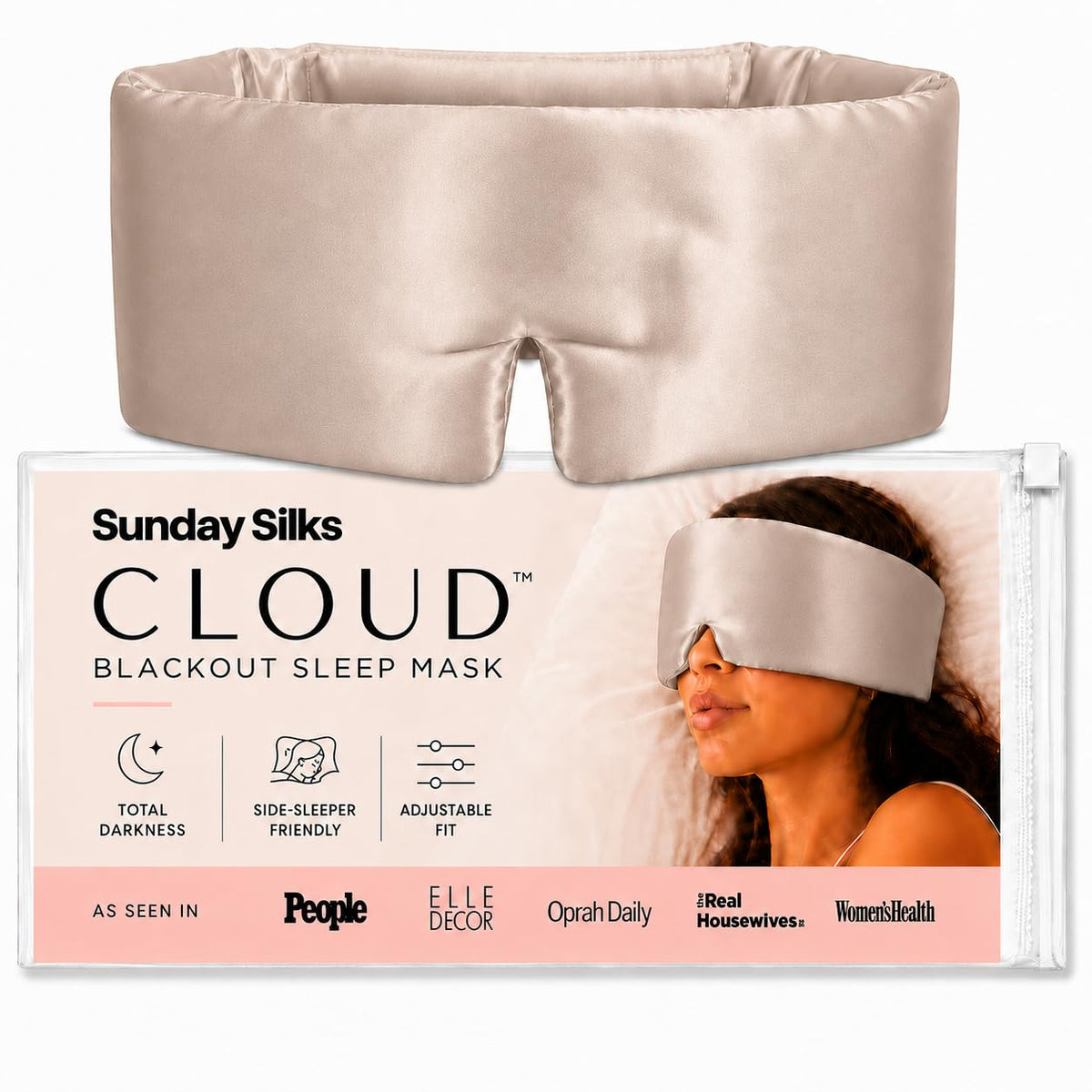 SUNDAYSILKS Silk Sleep Mask, Silk Eye Mask for Sleeping, Women & Men, Olive