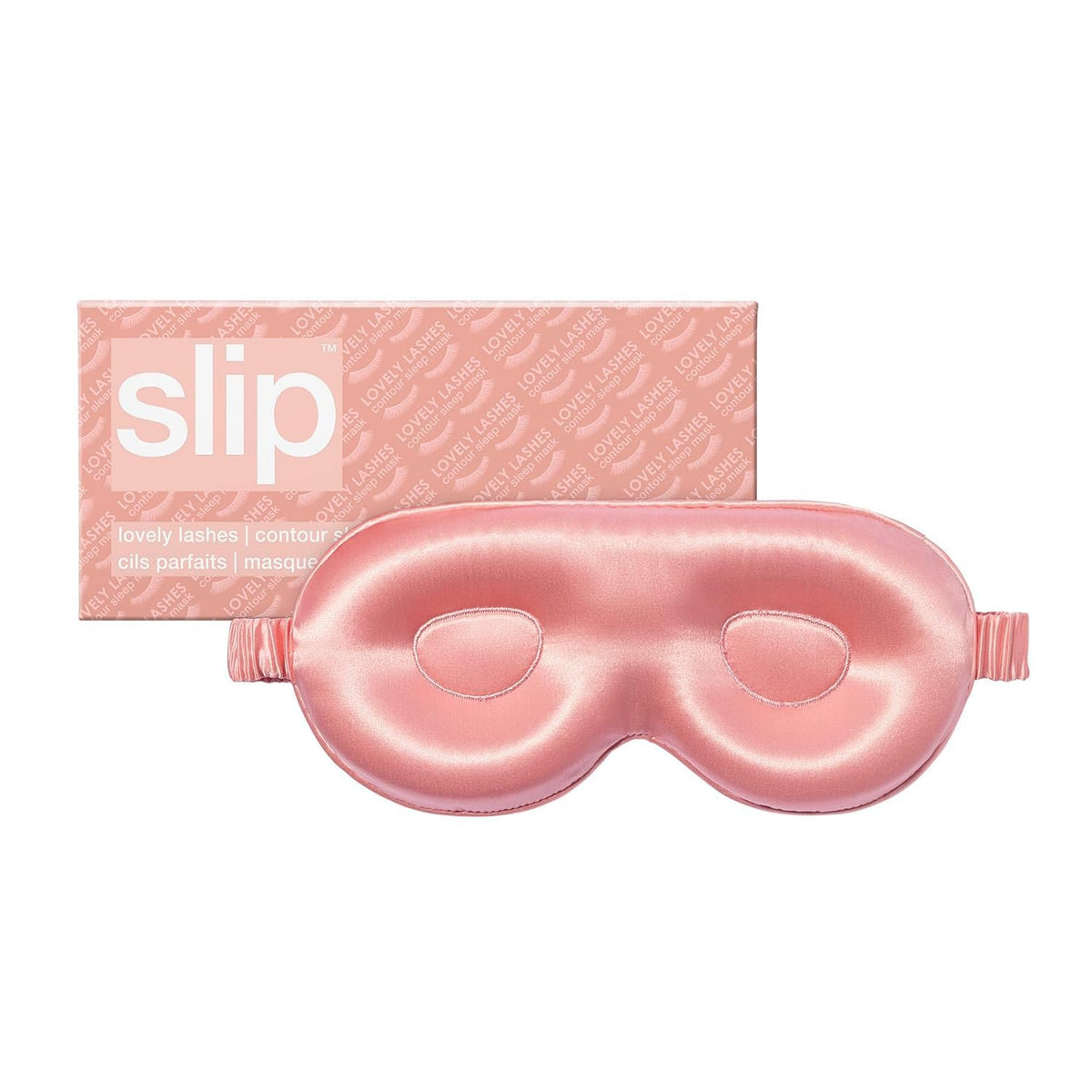 Slip Silk Contour Sleep Mask, Black - Lash-Friendly Design, Blocks Light