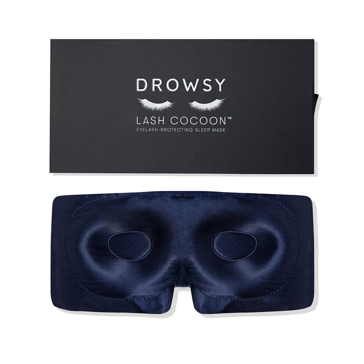 DROWSY Eyelash Protecting Silk Sleep Mask for Natural Lashes & Extensions. Deep Eye Cups, Zero Pressure, Total Blackout, Full Wraparound (Damask Rose)