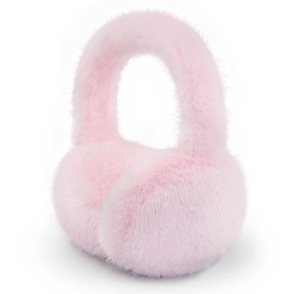 Winter Ear Muffs for Women Girls Faux Fur Cute White Earmuffs Fluffy Ear Warmers Foldable Ear Covers Outdoor