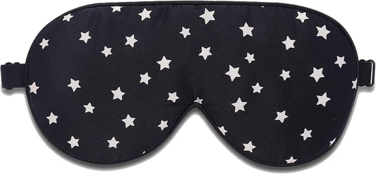 ALASKA BEAR Natural Silk Sleep Mask, Super Smooth Eye Mask (Black Stars)