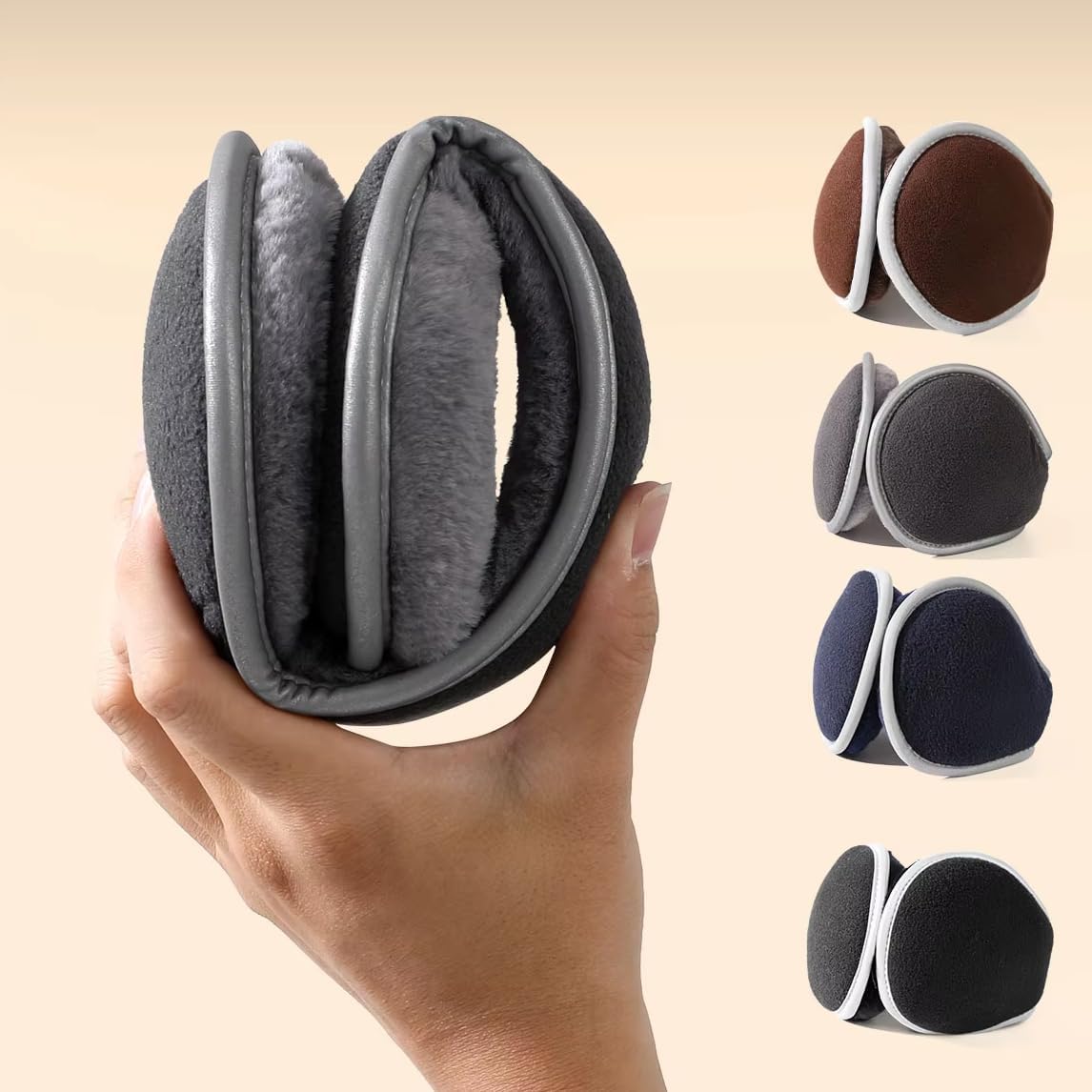 Ear Muffs for Winter Women & Men, Adjustable, Grey