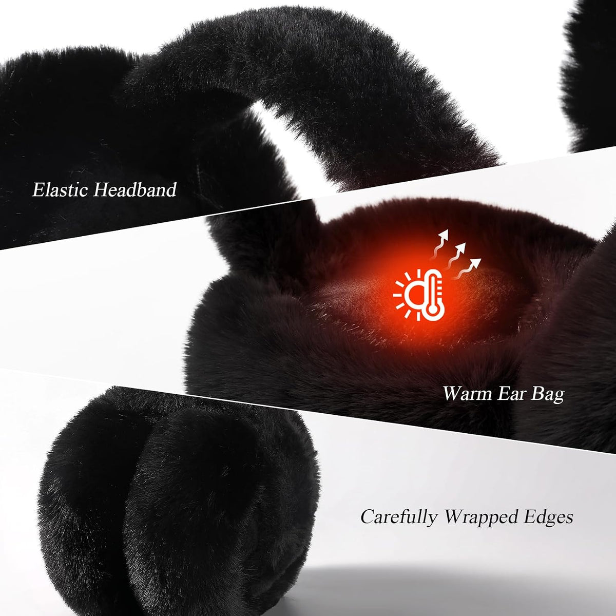 Pleneal Winter Foldable Ear Muffs with Touchscreen Gloves for Women