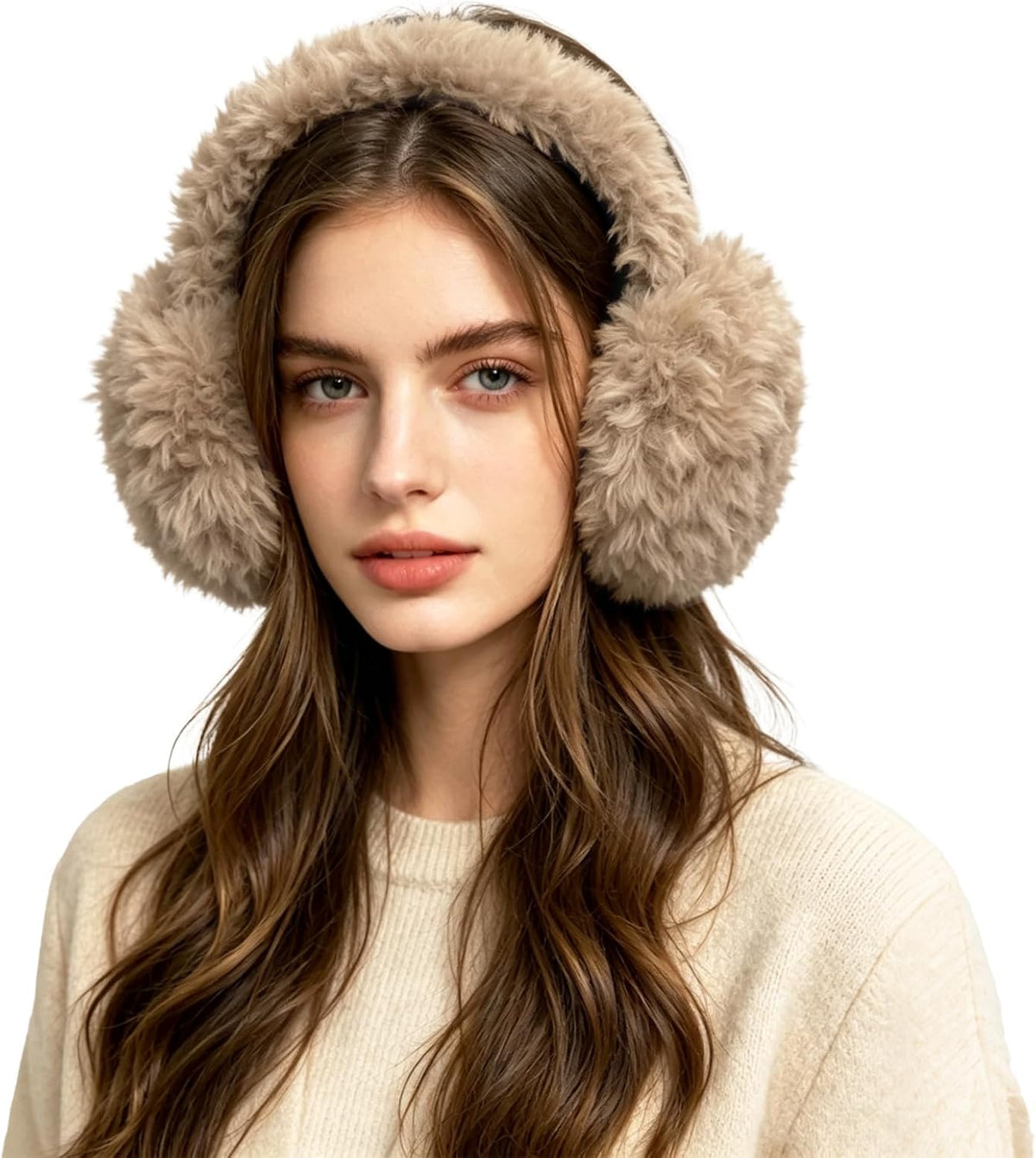 FSTEOE Faux Fur Earmuffs Women Foldable Winter Ear Warmers Soft Ear Muffs