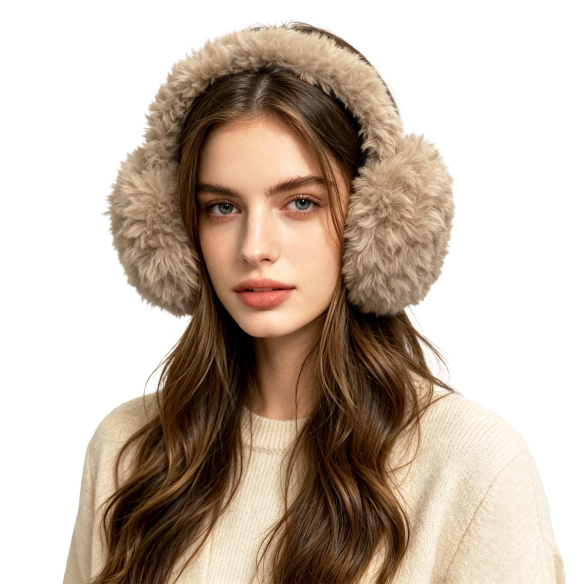FSTEOE Faux Fur Earmuffs Women Foldable Winter Ear Warmers Soft Ear Muffs