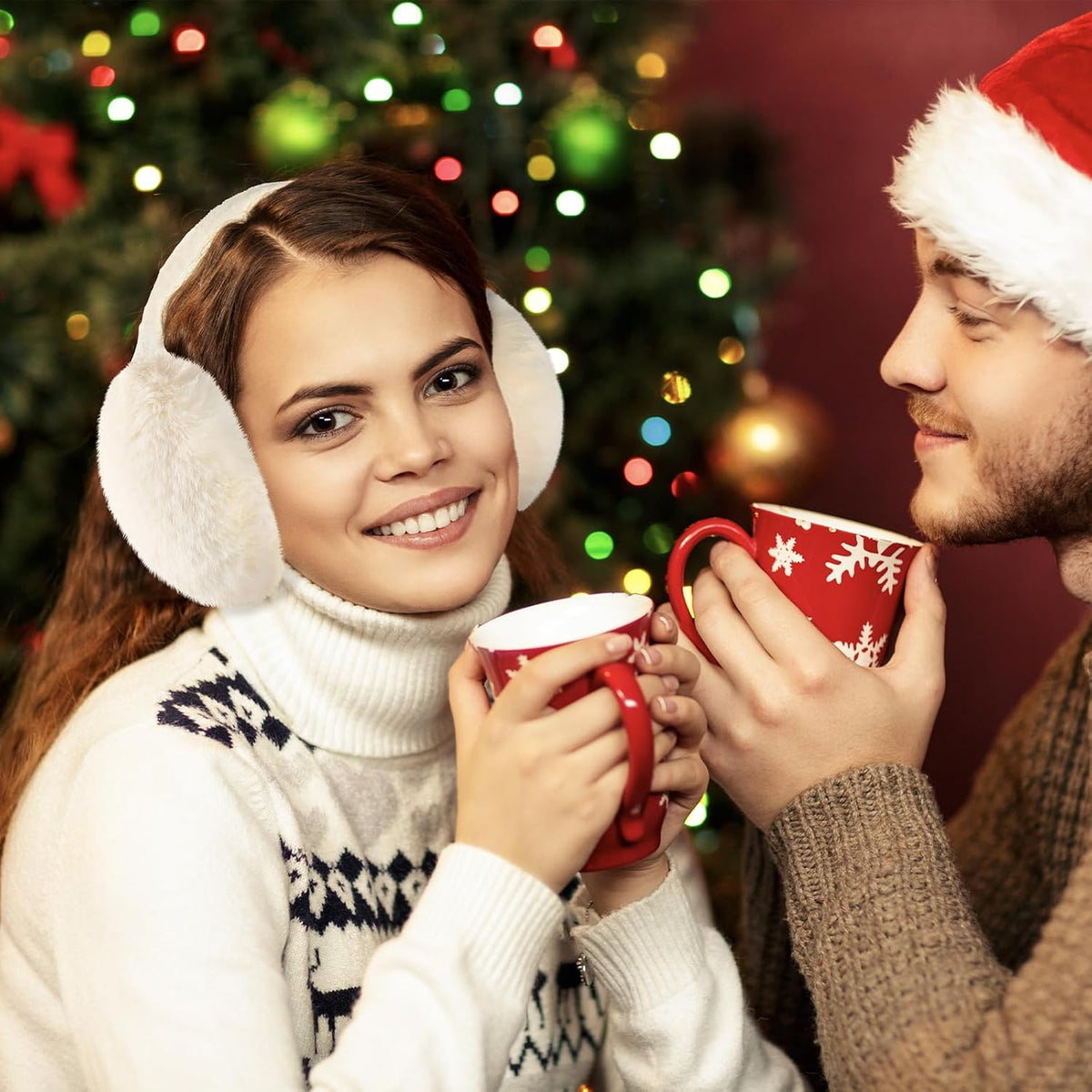 Ear Muffs for Winter Women, Adjustable Foldable Earmuffs