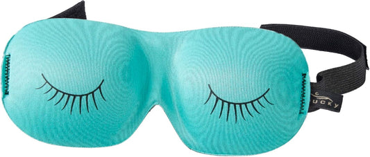 Bucky Ultralight Comfortable Contoured Travel and Sleep Eye Mask, Aqua Eyelash, One Size