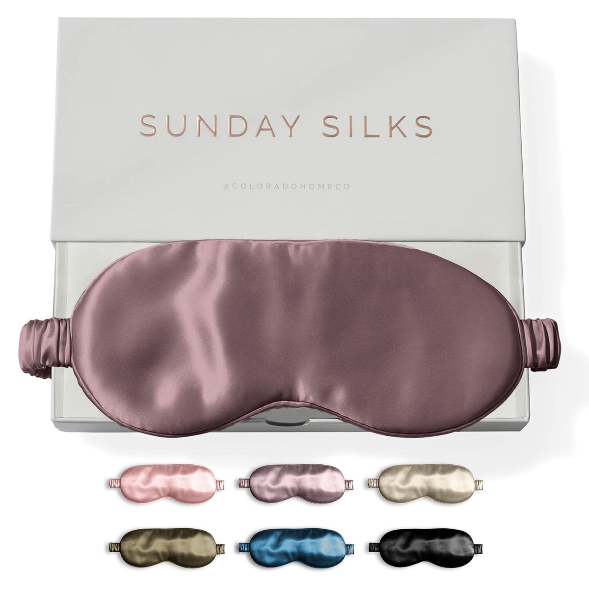 SUNDAYSILKS™ Exclusive Mulberry Silk Sleep Mask | Soft Eye Covers, Blackout Sleeping Mask for Women & Men | Silk Eye Mask for Sleep, Travel, and Relaxation | Antifaz para Dormir [Midnight Black]