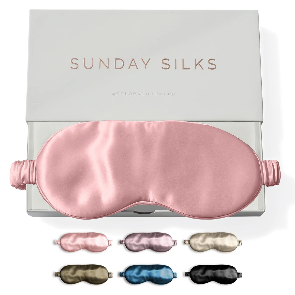 SUNDAYSILKS™ Exclusive Mulberry Silk Sleep Mask | Soft Eye Covers, Blackout Sleeping Mask for Women & Men | Silk Eye Mask for Sleep, Travel, and Relaxation | Antifaz para Dormir [Midnight Black]