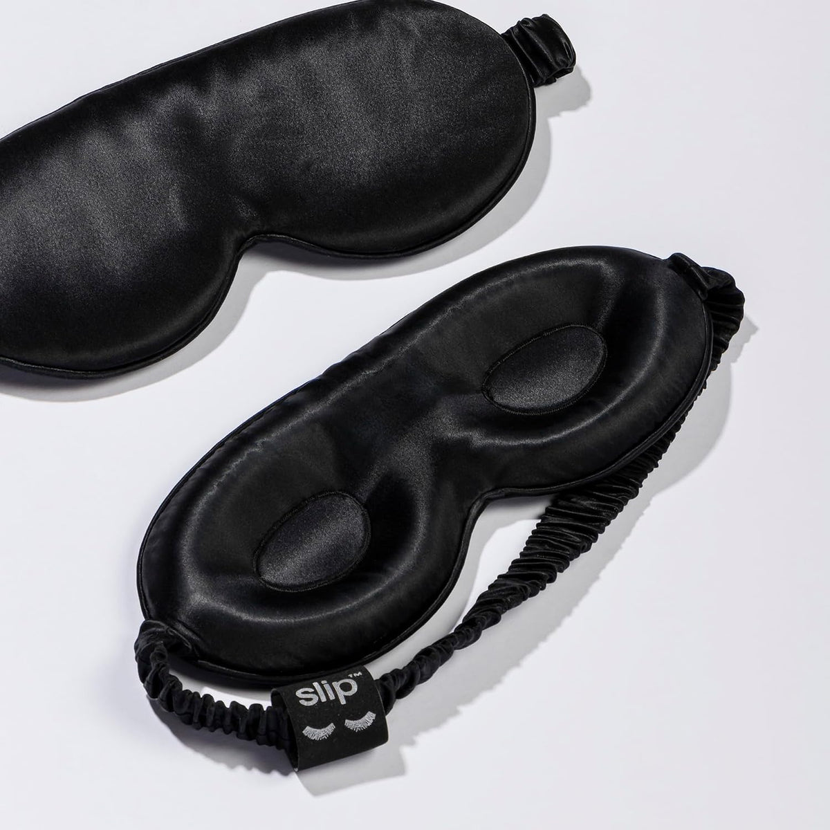 Slip Silk Contour Sleep Mask, Black - Lash-Friendly Design, Blocks Light