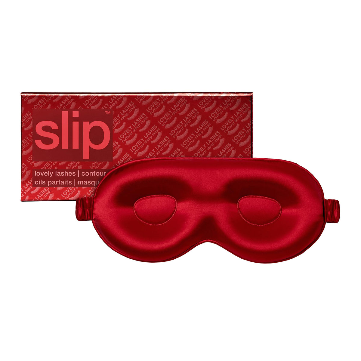 Slip Silk Contour Sleep Mask, Black - Lash-Friendly Design, Blocks Light