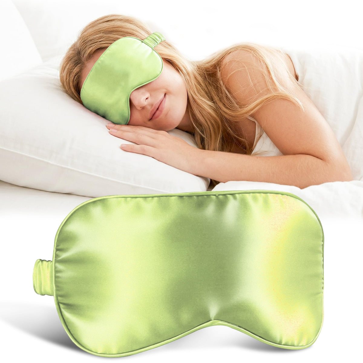 ZLYC 100% Mulberry Silk Sleep Mask Light Blocking Blindfold, Solid Beige
