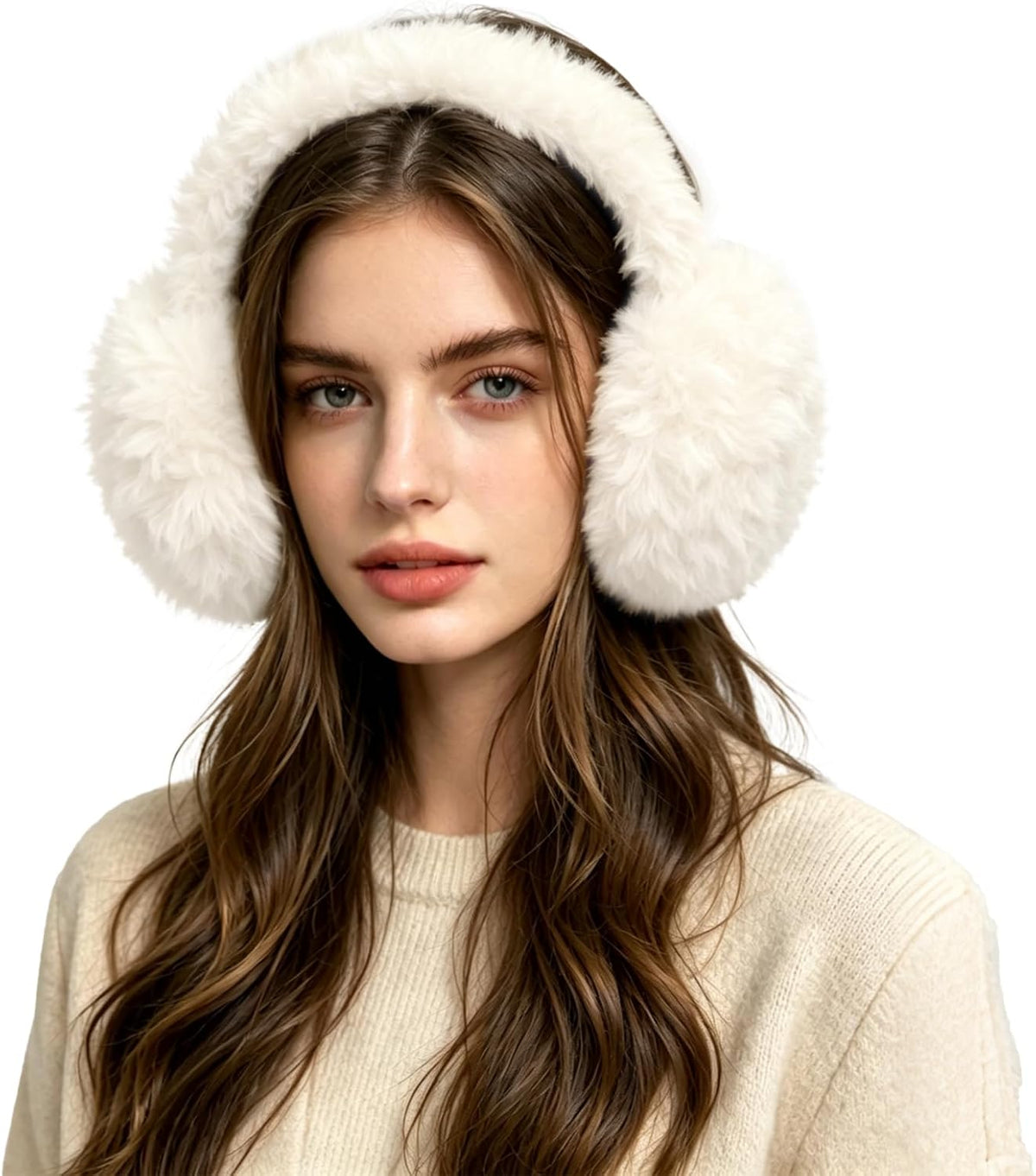 FSTEOE Faux Fur Earmuffs Women Foldable Winter Ear Warmers Soft Ear Muffs