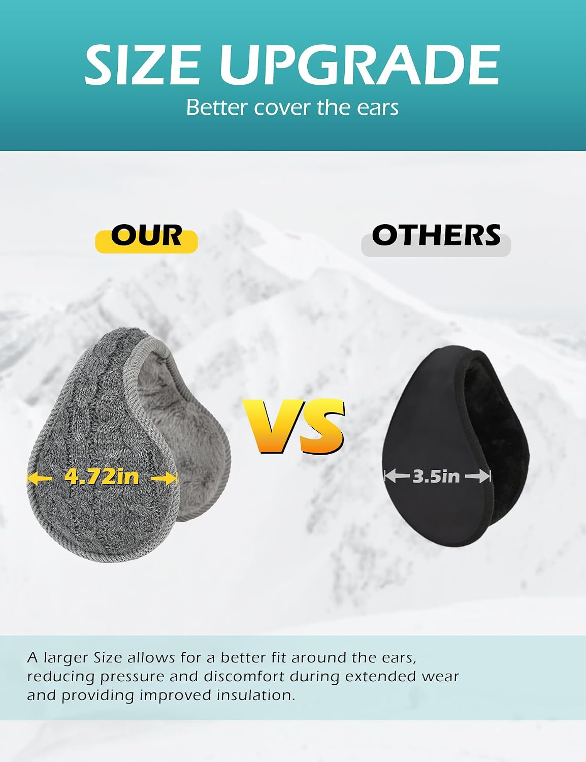 Surblue Unisex Warm Knit Earmuffs Ladies Outdoor Soft Cozy Winter Pure Color Fur Earwarmer