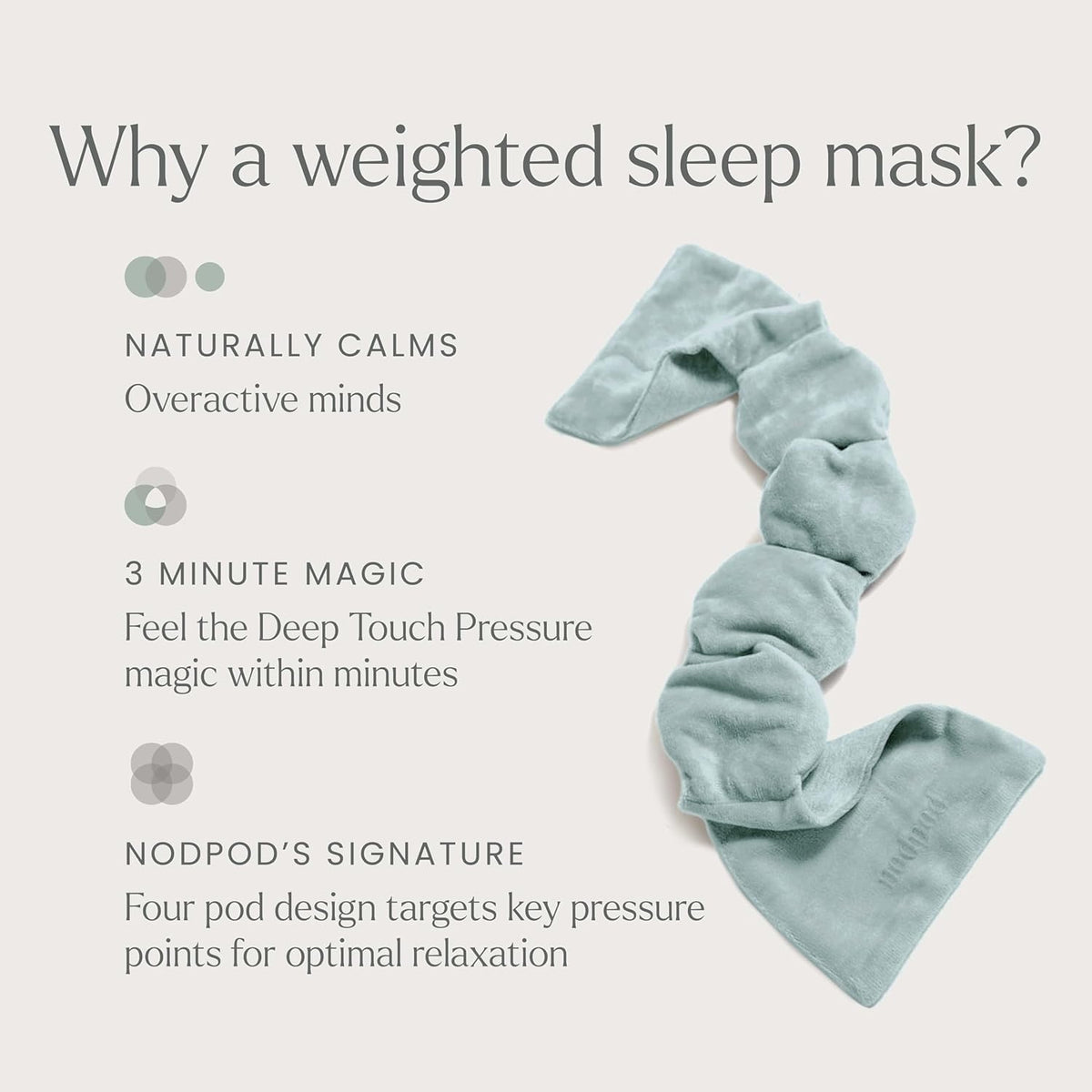 nodpod Patented Gentle Pressure Sleep Mask, Weighted Eye Mask