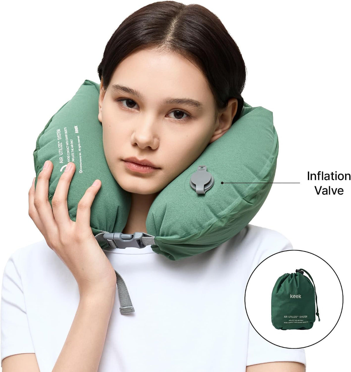 KEEK PillowO Travel Neck Pillow – Ultra-Light 82g, Packs Smaller Than a Passport, Perfect for Flights, Commuting & Camping