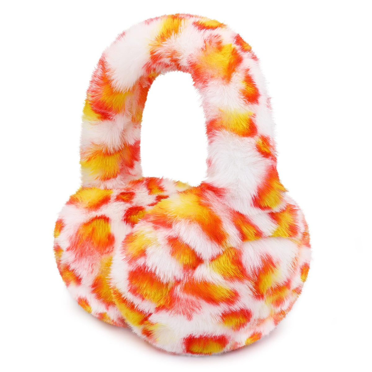 Winter Ear Muffs for Women Girls Faux Fur Cute White Earmuffs Fluffy Ear Warmers Foldable Ear Covers Outdoor