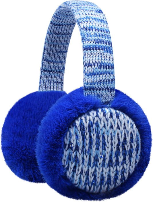 Kids Knit EarMuffs Plush Warm Ear Muffs Winter Cold Weather Ear Warmer for Boys Girls