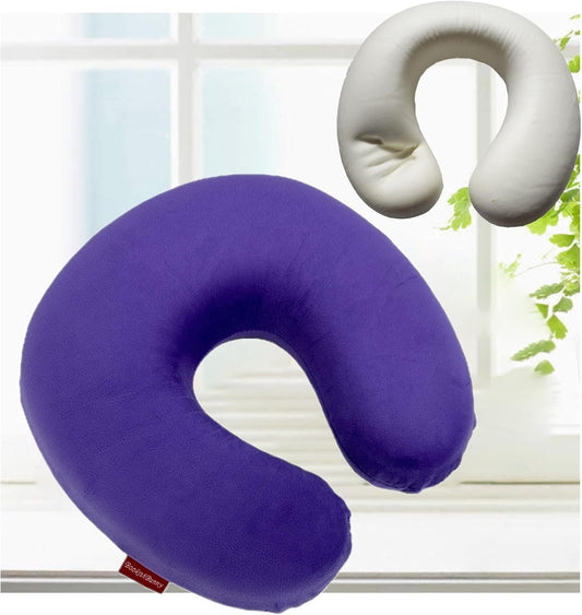 Bookishbunny Soft Memory Foam U Shaped Travel Pillow Neck Support Headrest Cushion (Purple)