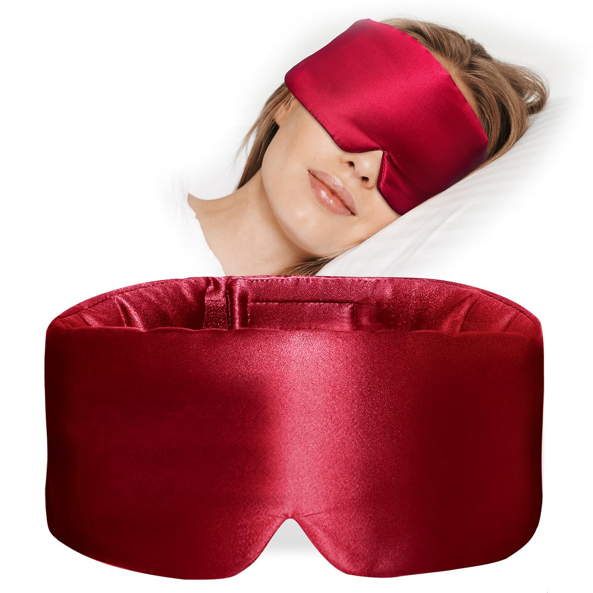 100% Mulberry Silk Sleep Mask, Large Eye Cover for Sleeping, Comfortable and Pressure-Free Sleeping Masks for Women Men, Completely Blackout (Taupe)