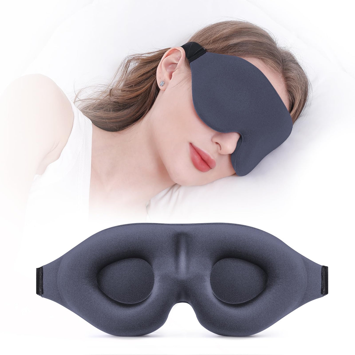 YIVIEW Sleep Mask for Side Sleeper, Light Blocking Zero Pressure Blindfold