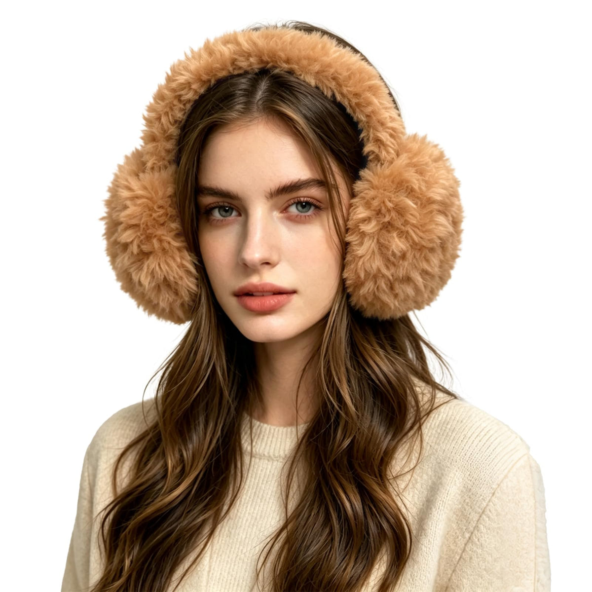 FSTEOE Faux Fur Earmuffs Women Foldable Winter Ear Warmers Soft Ear Muffs